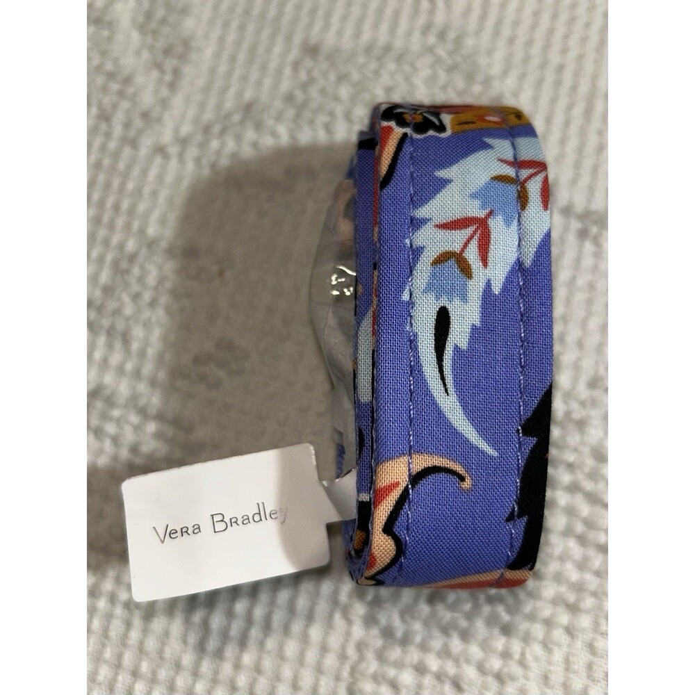 Vera Bradley Lighten Up Wide Lanyard Mural Garden NWT ID Key Clip Lavender Flora
